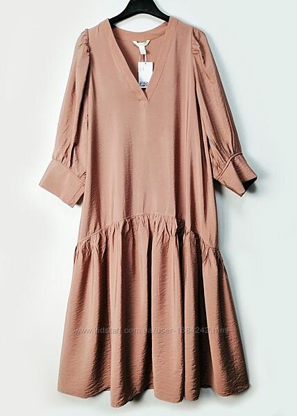 Мегабатальное нюдовое платье бохо с оф. сайта H&M Plus size.