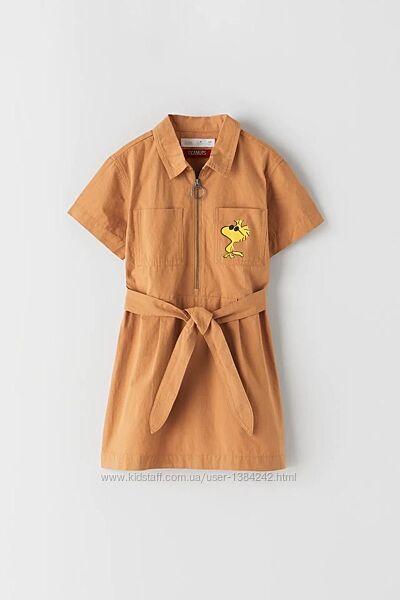 Котоновое платье Снупи Zara Snoopy Peanuts.