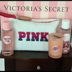 Гламурный клатч Sherpa Beauty Bag Pink Victoria&acutes Secret.