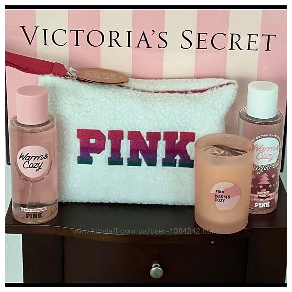 Гламурный клатч Sherpa Beauty Bag Pink Victoria&acutes Secret.
