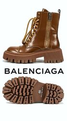 Треккинговые массивные бутсы Balenciaga Boots Tractor Brown.