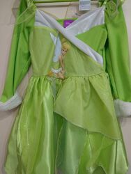Дисней красивое, яркое карнавальное платье феи Динь-Динь на 4-5 летсумочка