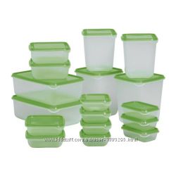 ikea Pruta Пластикові контейнери для їжі 17 шт икеа прута