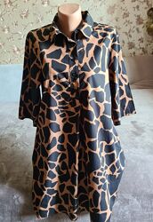 Женское коттоновое платье анималистический принт жираф италия