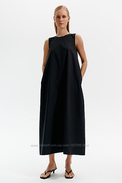Чорна максі сукня мінімалізм cos без рукавів