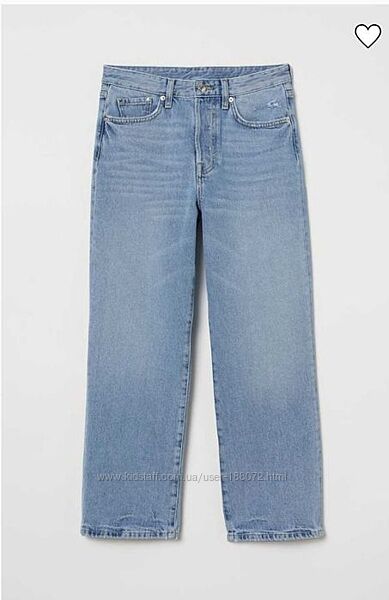 Широкие джинсы c высокой талией h&m 