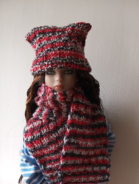 В&acuteязаний комплект шапка, шарф для Tonner dolls 16  100 грн