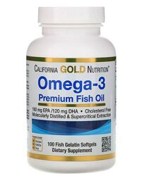 Омега-3, рыбий жир, California Gold Nutrition 100 капсул