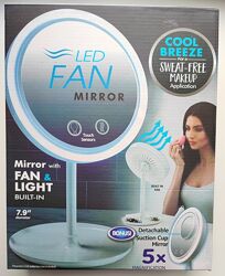 Дзеркало з led-підсвіткою кругле led fan mirror з вентилятором