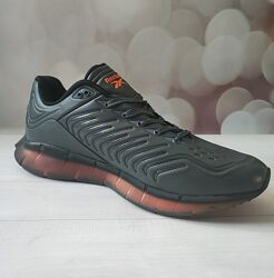 Кросівки сірі с помаранчевим reebok zig kinetica амортизуюча підошва силіко