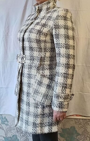 Пальто біло чорне кашемір, весна, 48