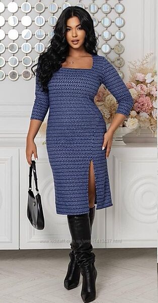 Офісне плаття, тепле, ангора, приталеного крою, розріз на нозі, 54-60