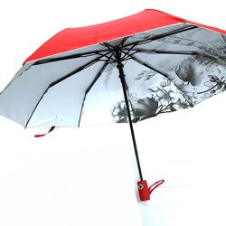 Зонт полуавтомат двусторонний женский с серебром Toprain