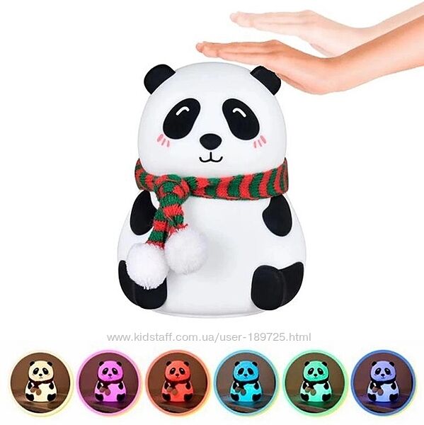 Ночник игрушка детский силиконовый светильник пингвин, панда 