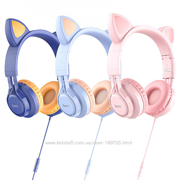 Навушники провідні HOCO W36 Cat Ear Headphones з мікрофоном