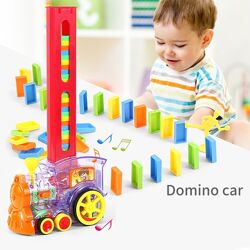 Потяг Доміно Domino train, іграшка для хлопчиків, викладка доміно