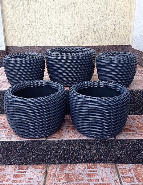 Кашпо з ротангу 5л-65л. Вазони, горщики для квітів, корзина, ротанг, вазон