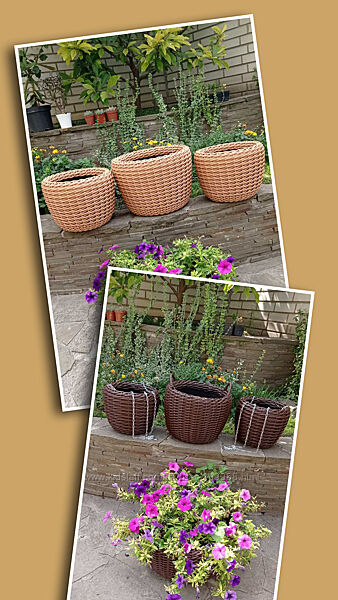 Горщик для квітів, кашпо з ротангу для квітів, вазон, корзина, дровниці