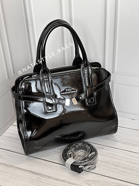 Жіноча шкіряна лакована сумка. Polina&Eiterou.