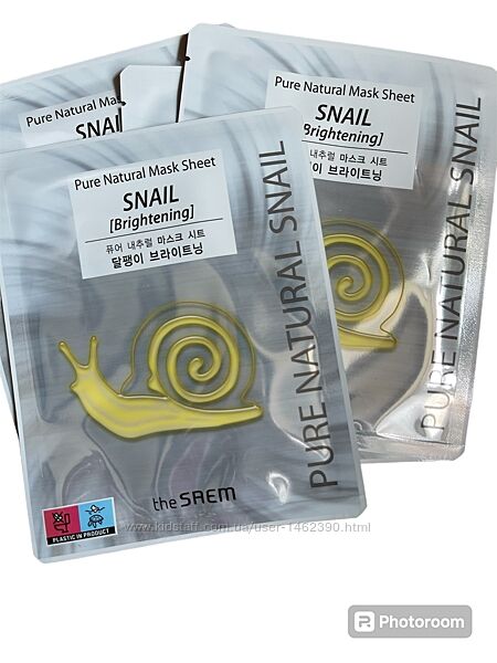 The Saem Pure Natural Mask Sheet Snail Brightening Маска