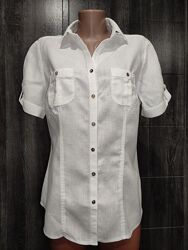 Классная льняная рубашка, лен, из льна ПОГ-54 см