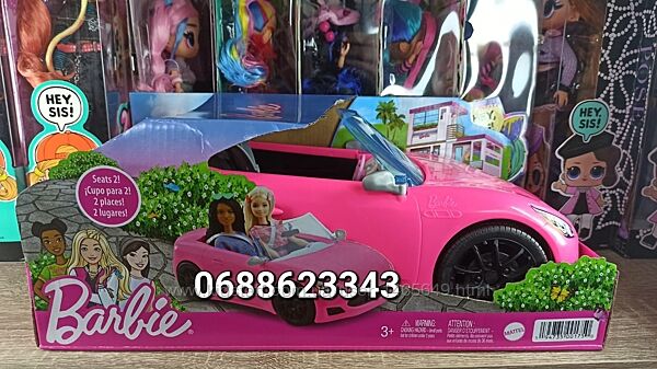Машинка ляльки Барби. Barbie Рожевий кабріолет Барбі. 