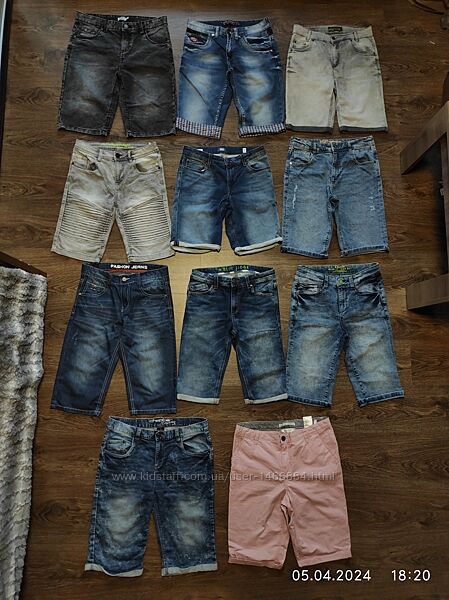 Стильні, фірмові, джинсові бріджі, шорти для хлопчика 13-15 років
