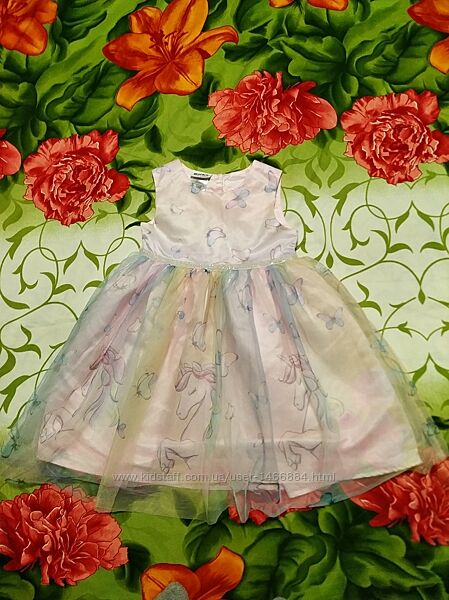 Нарядне, пишне, бальне плаття, сукня з єдиноріжками для дівчинки 4-6 р