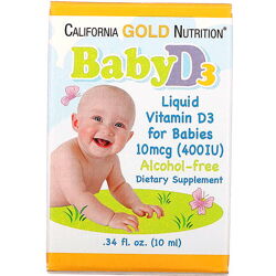 California Gold Nutrition вітамін D3 у рідкій формі для дітей 10 мкг  Д3