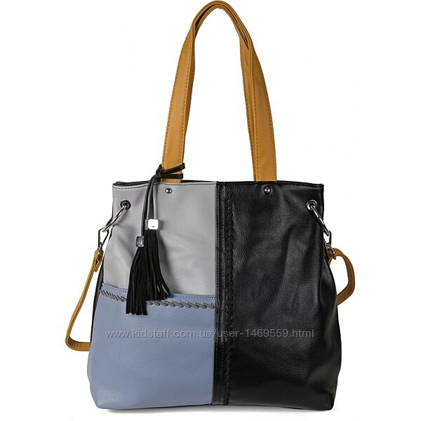 Модна жіноча сумочка молодіжна стильна з двома ручками екошкіра красива чер