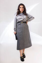 Жіноча спідниця турецький кашемір максі довга юбка тепла вовняна стильна
