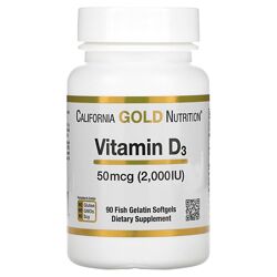 California Gold Nutrition вітамін D3 50 мг 2000 МО 90 капсул д3 США імуніте