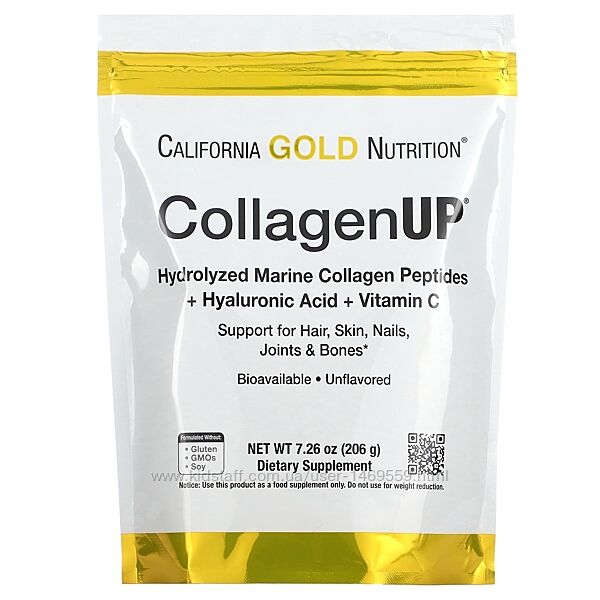 California Gold Nutrition 206г CollagenUP колаген морський з гіалуроновою