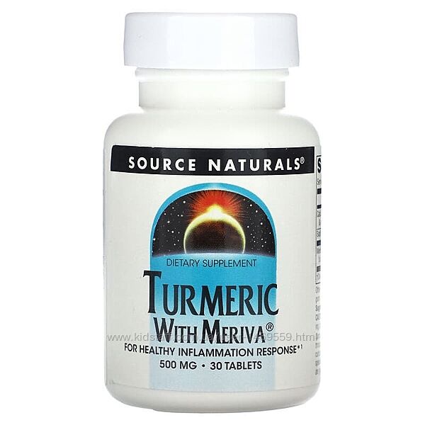 Source Naturals Куркума з міривою 30 таблеток індійський шафран Curcuma lon