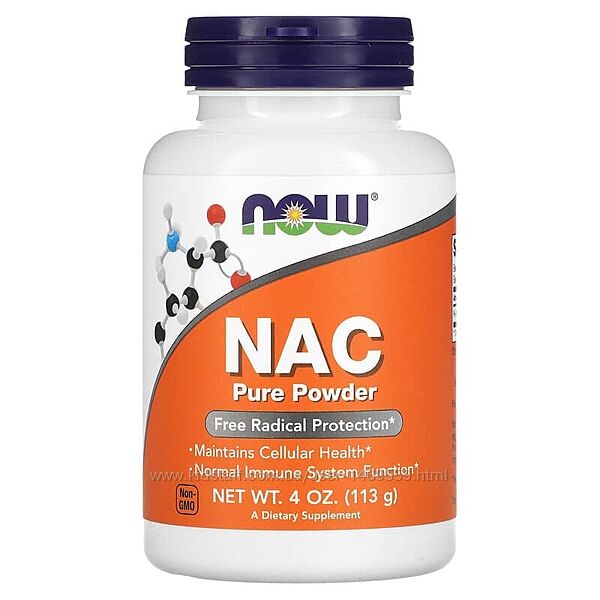 NOW Foods Чистий порошок NAC 4 унції 113 г ацетилцистеїн Acetyl Cysteine