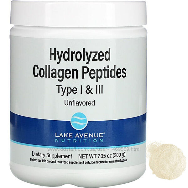 Lake Avenue Nutrition пептиди гідролізованого колагену типів 1 і 3 добавка