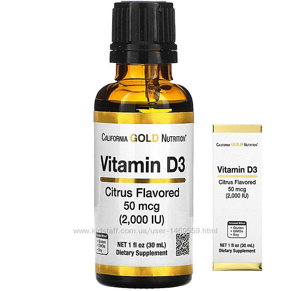 California Gold Nutrition вітамін D3 з цитрусових 2000 МО 30 мл 1 рідк. Д3