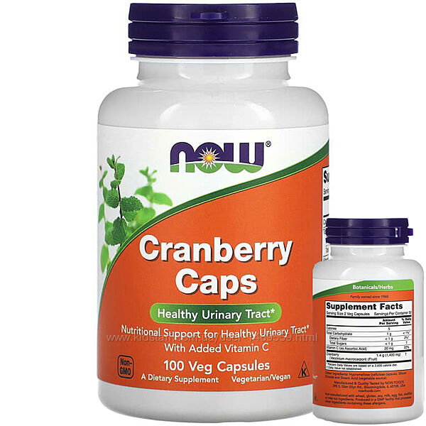 NOW Foods капсули з журавлиною 100 рослинних капсул Cranberry сечовий міхур