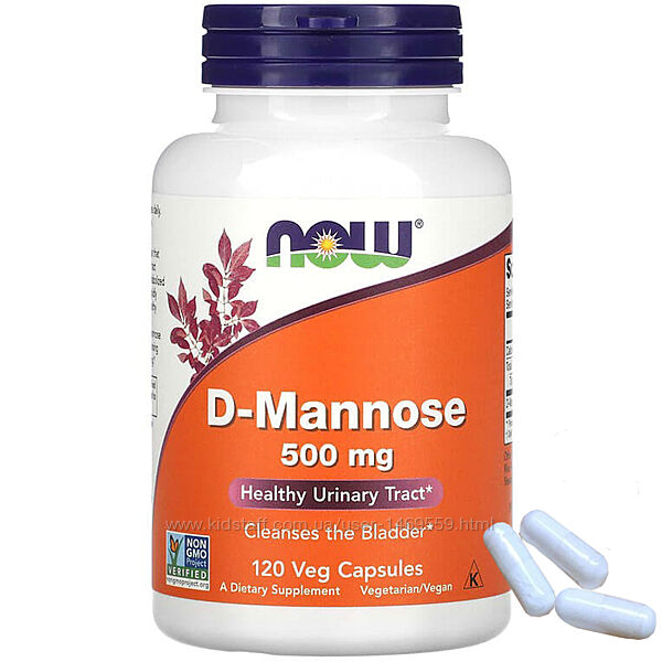 NOW Foods D-манноза 500 мг 120 вегетаріанських капсул  mannose підтримка се