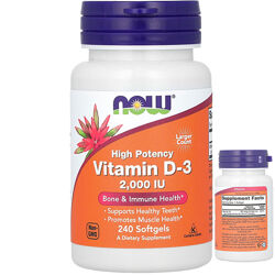 NOW Foods вітамін D3 високоактивний 2000 МО 240 м&acuteяких таблеток Д3 для кіст
