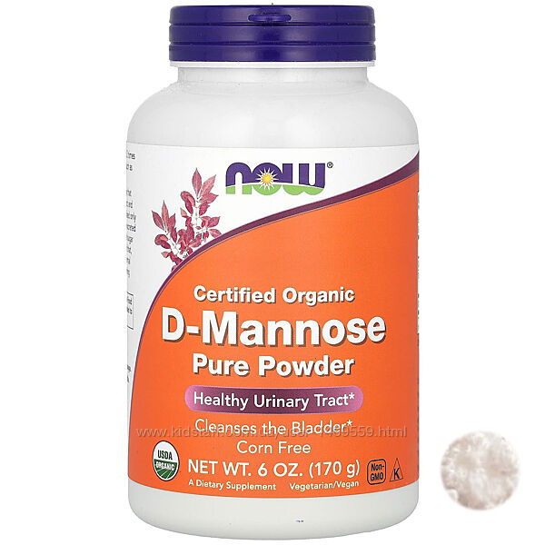 NOW Foods чиста D-манноза у порошку 170 г сечовивідні шляхи пієлонефрит