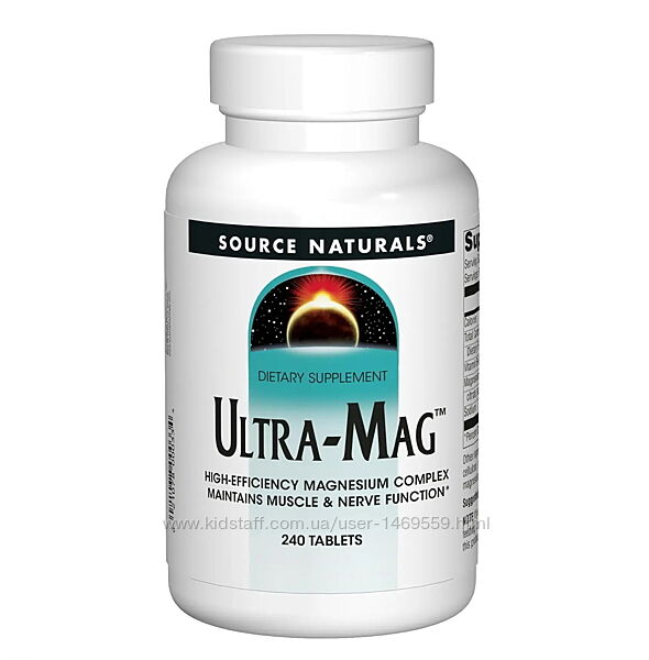 Source Naturals Ultra-Mag 240 таблеток ультра маг вітаміни для мязів і нер