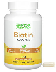 Super Nutrition біотин 5000мкг 120вегетаріанських капсул бад biotin волос