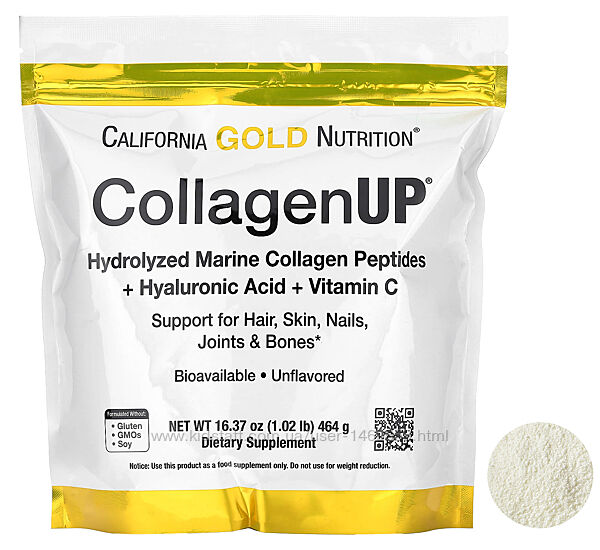 464 г California Gold Nutrition CollagenUP пептиди гідролізованого колагену