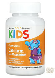 California Gold Nutrition жувальний кальцій із магнієм для дітей смак святк