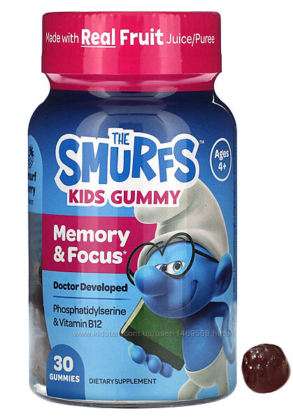 The Smurfs жувальні мармеладки для памяті та концентрації дітей смурфики