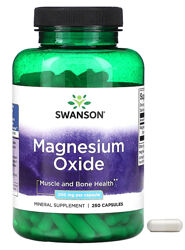 Swanson оксид магнію 200 мг 250 капсул магнію магній magnesium oxide