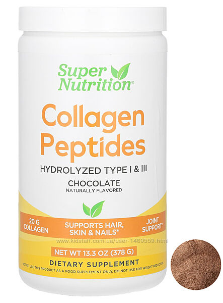 Super Nutrition пептиди колагену шоколадний смак 378 г 13,33 унції бичачий 