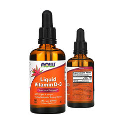 NOW Foods рідкий вітамін D3 10 мкг 400 МО 59 мл 2 рідк. унції Д3 кісток іму