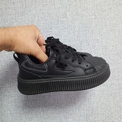 Стильні чорні кеди, кросівки на дівчаток 